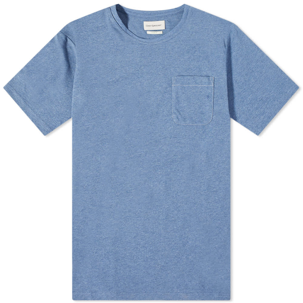 

Футболка Oliver Spencer Oli's Contrast Stitch Tee, Синий