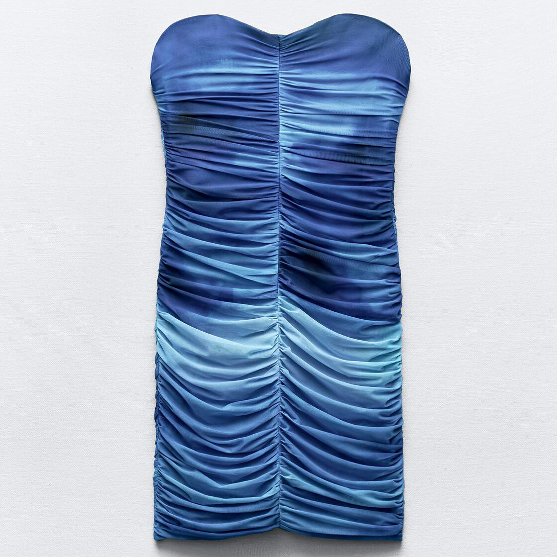 

Платье Zara Short Tulle With Print, голубой