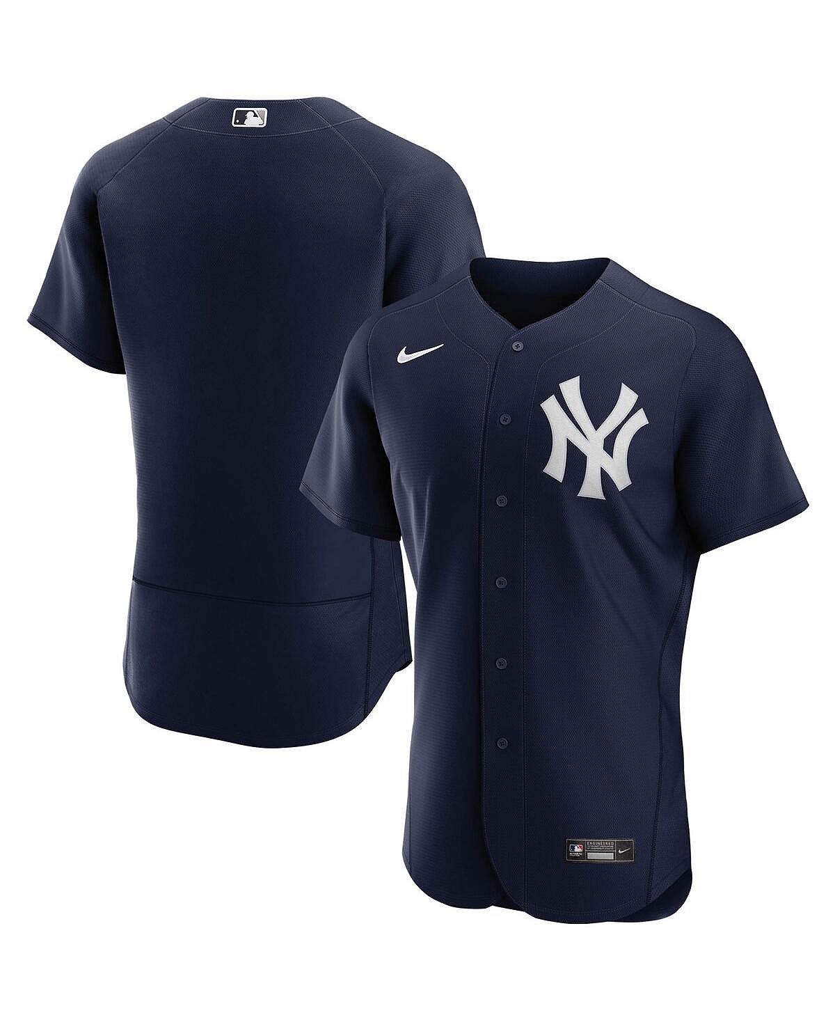 Мужская темно-синяя альтернативная аутентичная футболка new york yankees team Nike, синий
