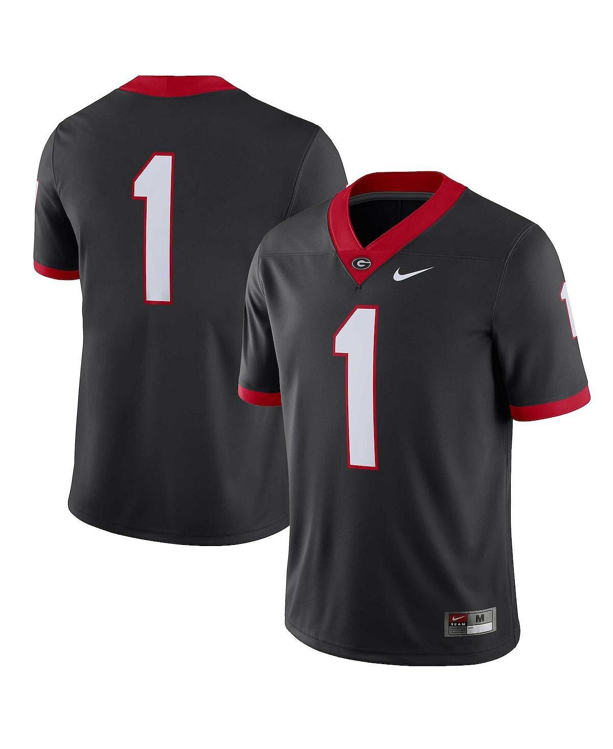 

Мужское джерси #1 black georgia bulldogs alternate game jersey Nike, черный