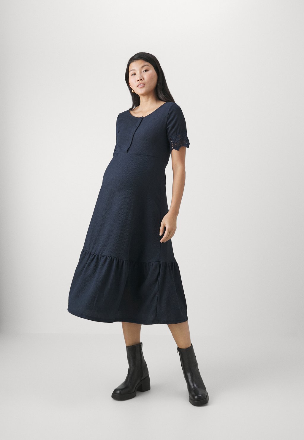 Платье из джерси VMMOBY MIDI DRESS Vero Moda Maternity, темно-синий рубашка vmnewhallie long tie dress vero moda темно синий