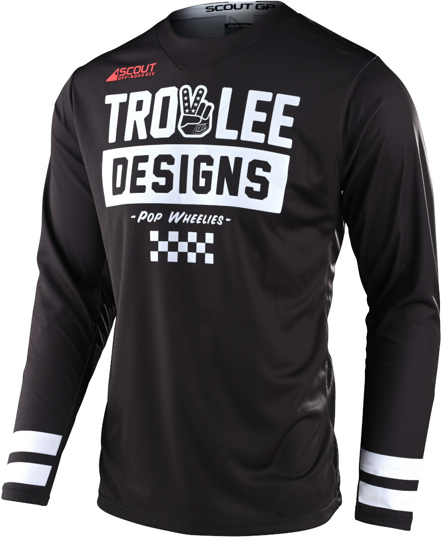 цена Джерси Troy Lee Designs Scout GP Peace & Wheelies Мотокросс, черно-белые
