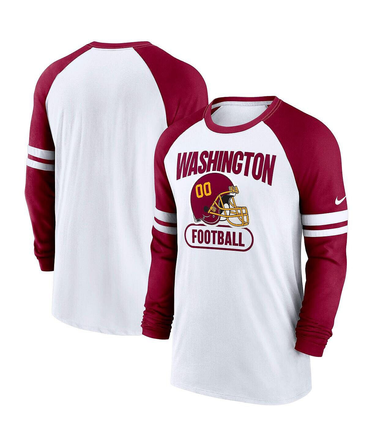 

Мужская бело-бордовая футболка с длинным рукавом реглан washington football team throwback Nike, мульти