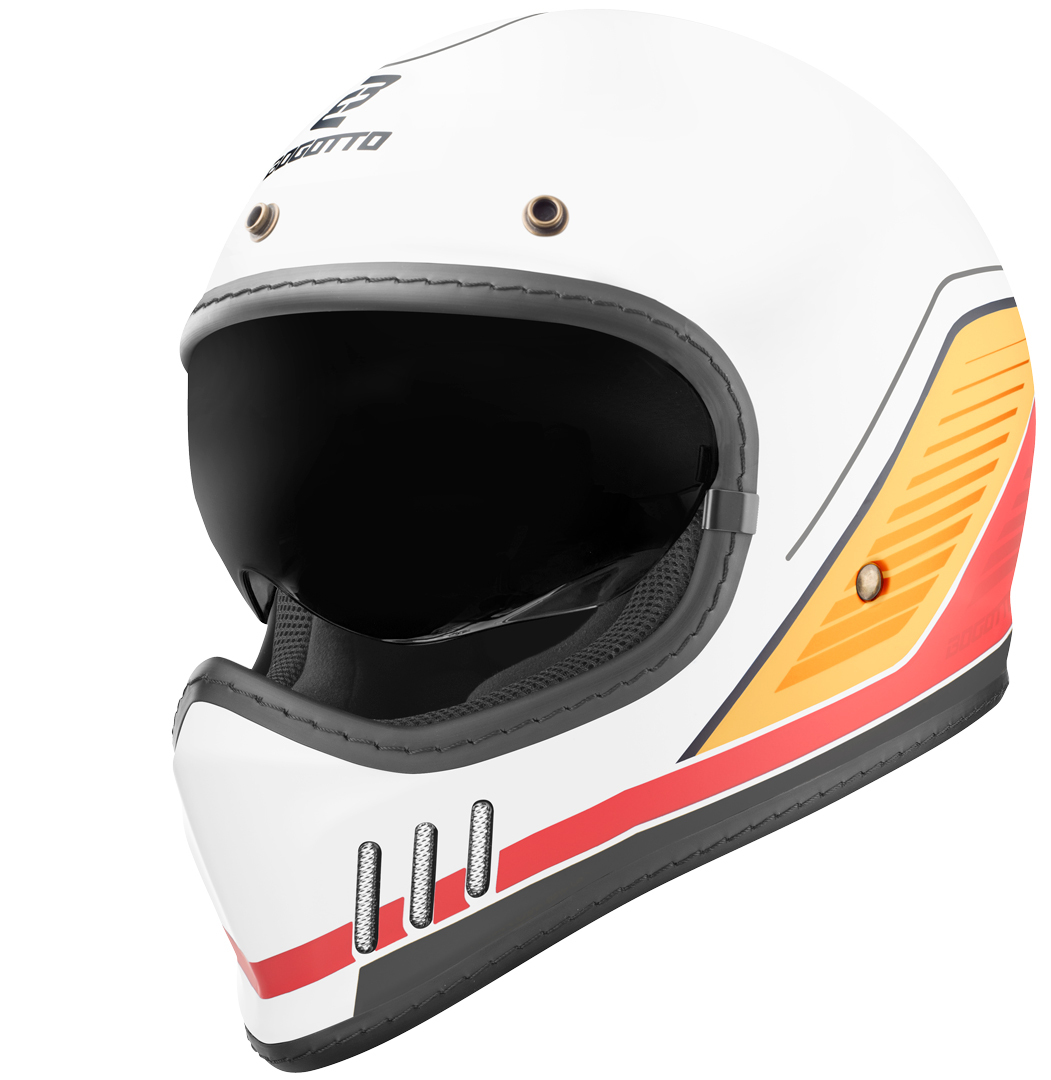 Кросс-шлем Bogotto FF980 EX-R с солнцезащитным козырьком, белый/красный/желтый