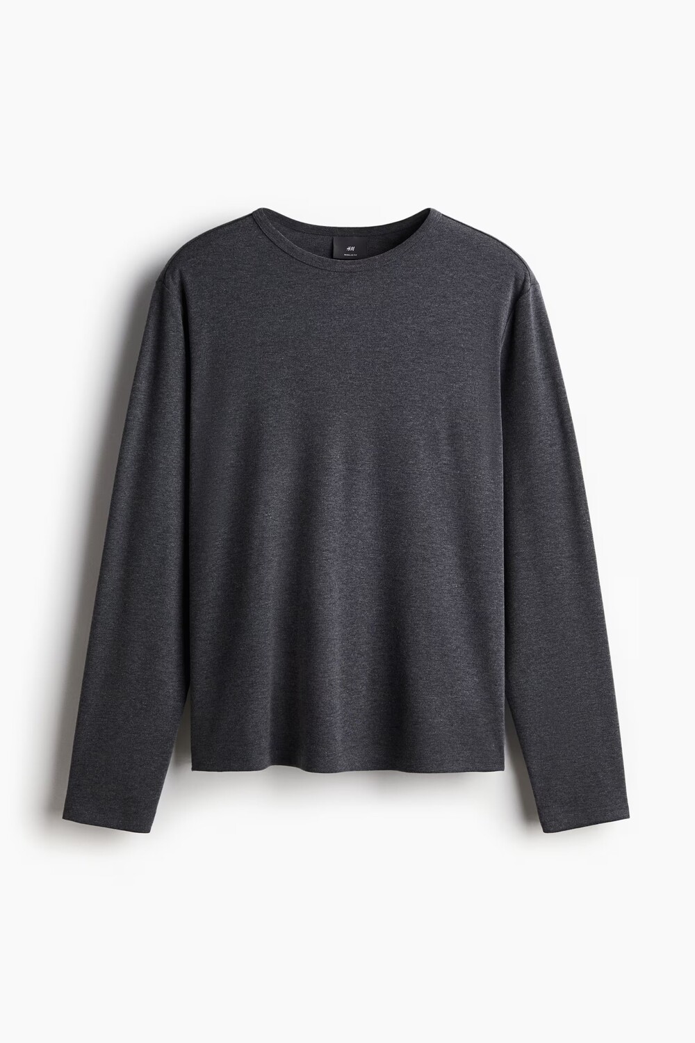 

Лонгслив из джерси H&M A/W 2024 Regular Fit, темно-серый
