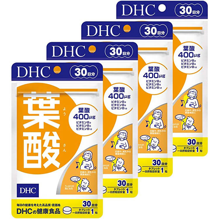 Фолиевая кислота DHC, 30 таблеток, 4 упаковки фолиевая кислота здравсити для женского здоровья 50 шт