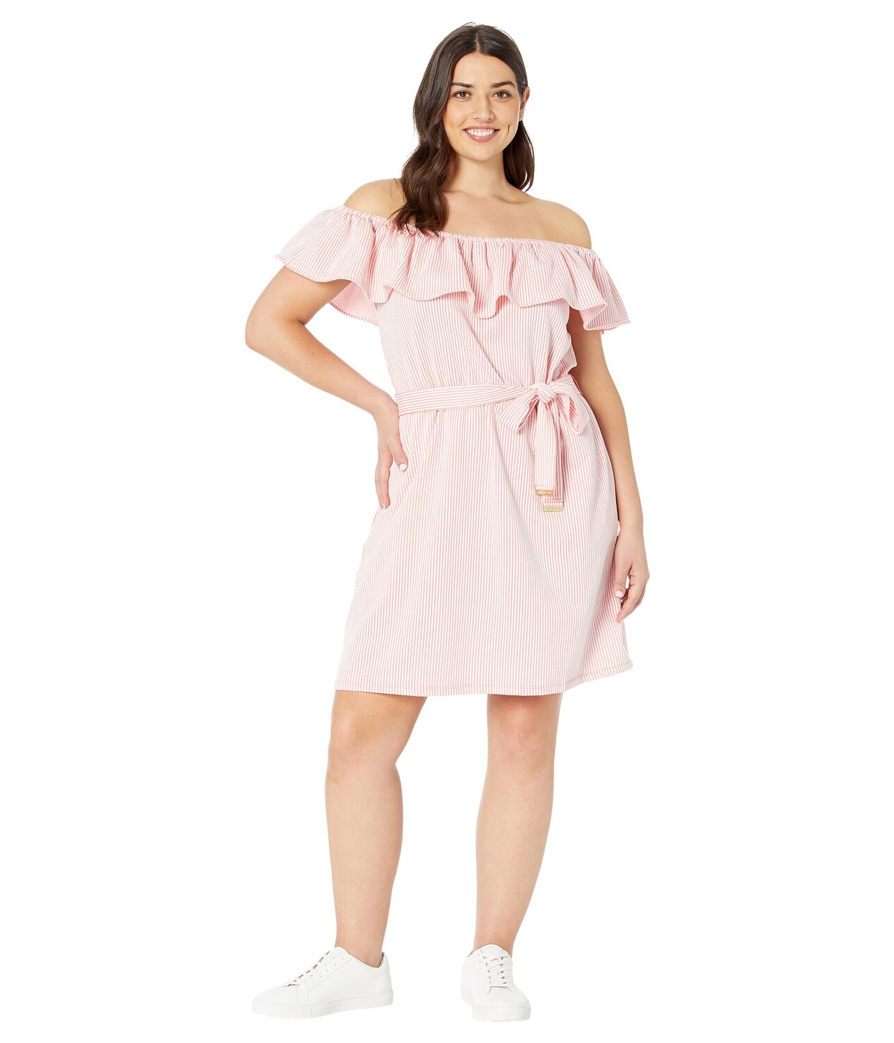 

Платье MICHAEL Michael Kors, Plus Size Ruffle Neck Midi Dress