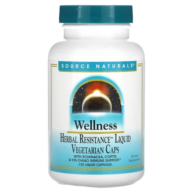 

Добавка Source Naturals для поддержки иммунной системы Wellness Herbal Resistance, 120 жидких капсул