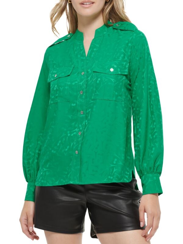 

Жаккардовая рубашка в стиле милитари Karl Lagerfeld Paris Green