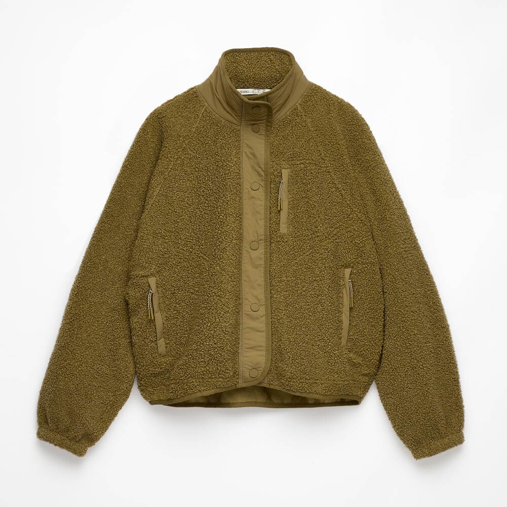 

Куртка Oysho Faux-shearling, хаки
