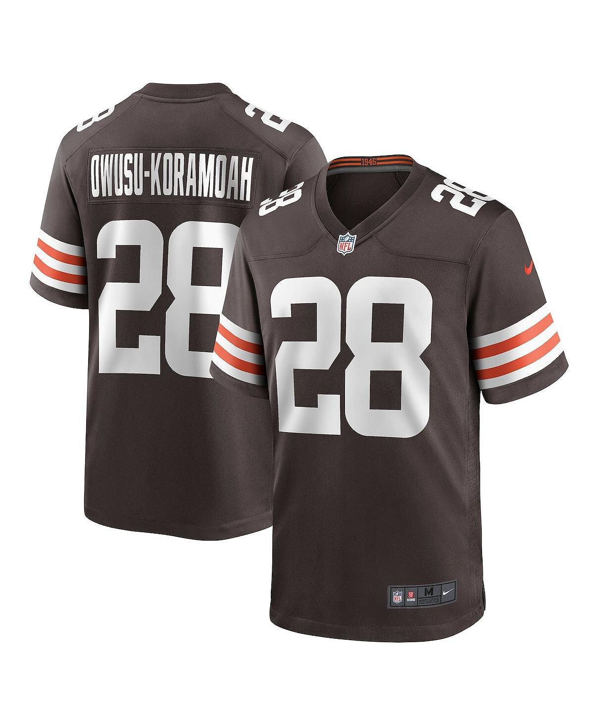 

Мужская футболка jeremiah owusu-koramoah brown cleveland browns 2021 nfl draft pick player game jersey Nike, коричневый