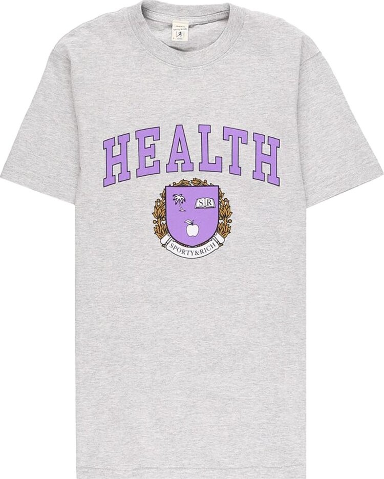 

Футболка Sporty & Rich Diana T-Shirt 'Heather Grey/Purple', серый