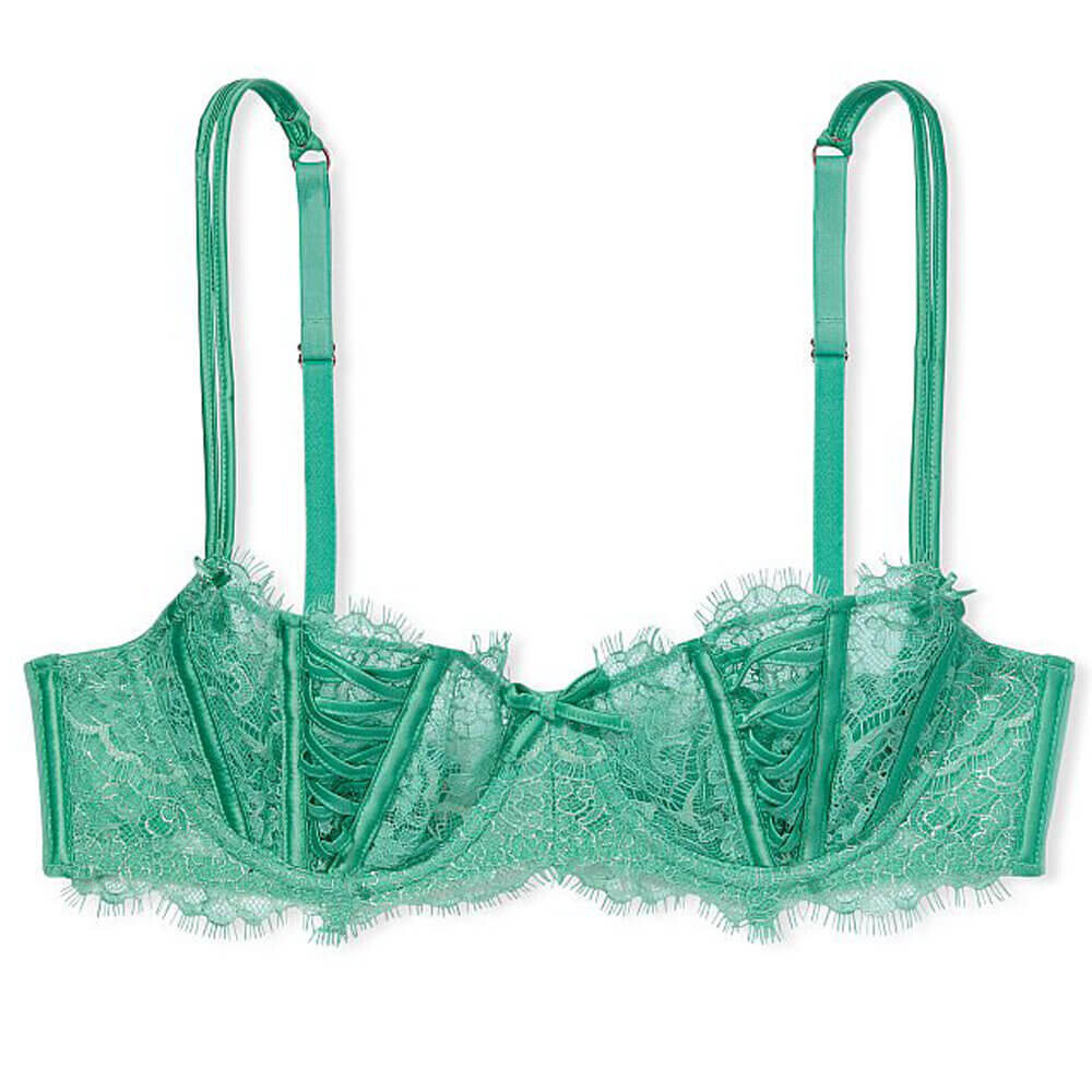 

Кружевной бюстгальтер-балконет Victoria's Secret Dream Angels Wicked Unlined, зеленый