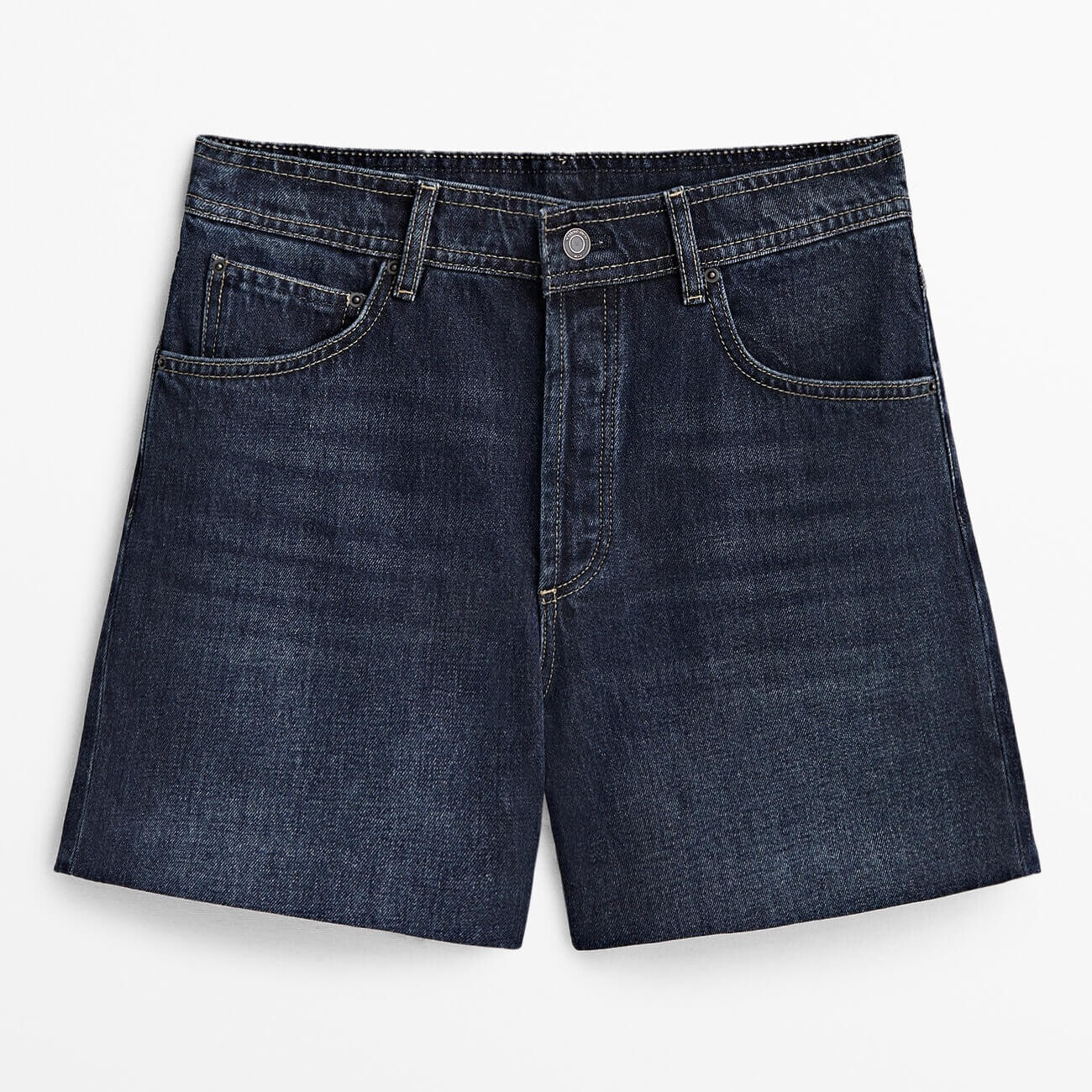

Джинсовые шорты Massimo Dutti High Waist Denim, синий