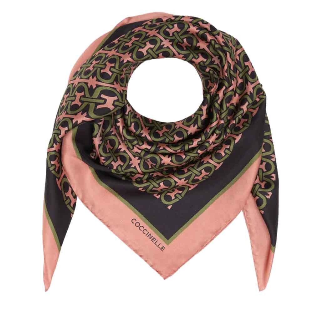 

Платок Coccinelle Monogram, розовый/зеленый