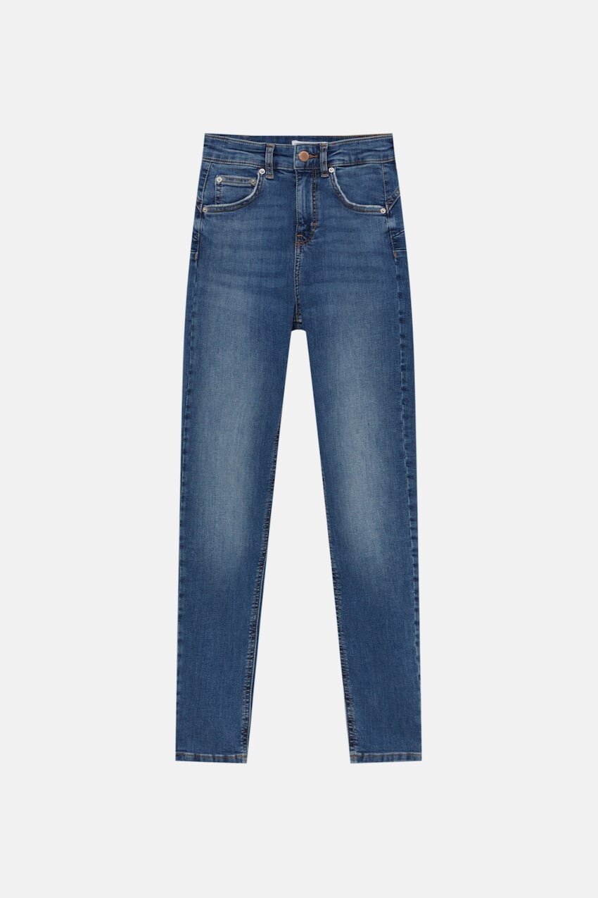 

Джинсы средней посадки Pull&Bear Push Up, синий