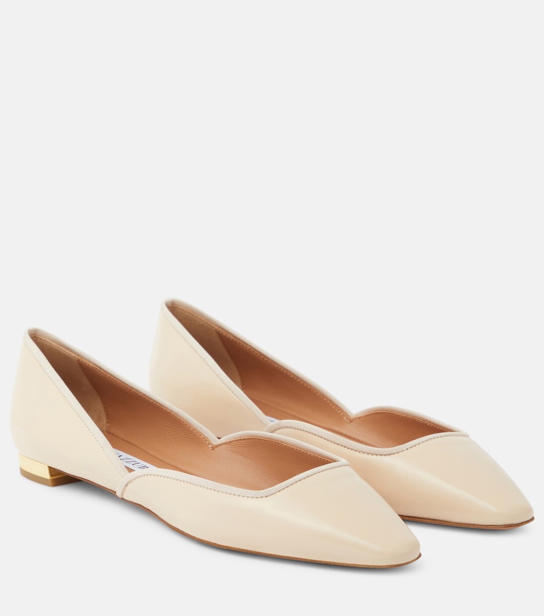 

Кожаные балетки maia Aquazzura, бежевый