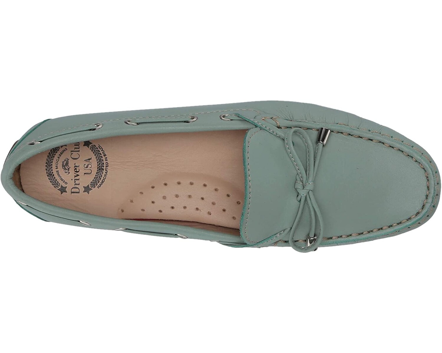 

Лоферы Women's Leather Made in Brazil Natucket Driver Loafer Driver Club USA, пудра зеленая зернистая
