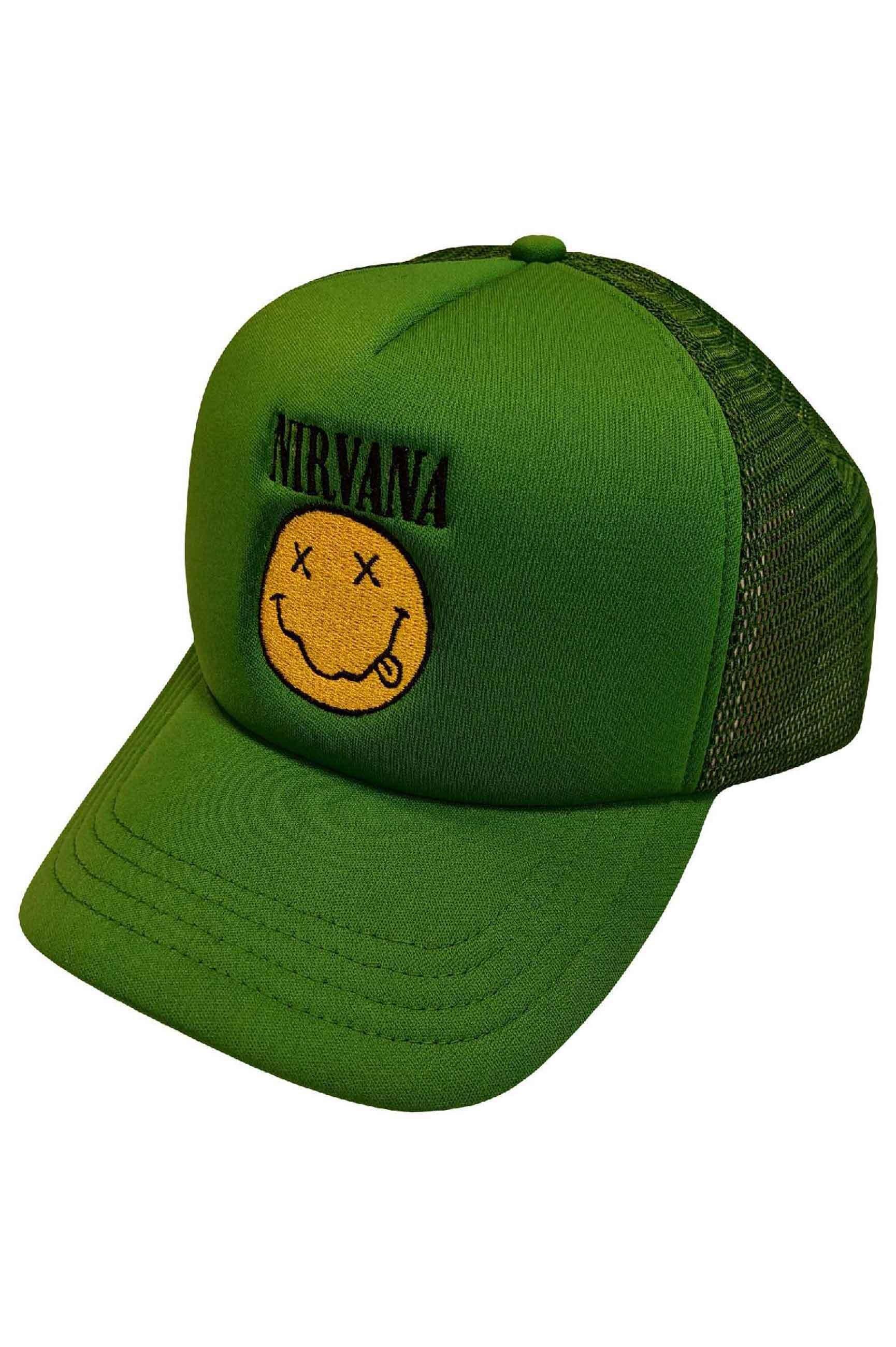 Бейсбольная кепка с логотипом группы Grunge Smile Nirvana, зеленый двусторонняя кепка с пайетками зеленая minecraft мультиколор