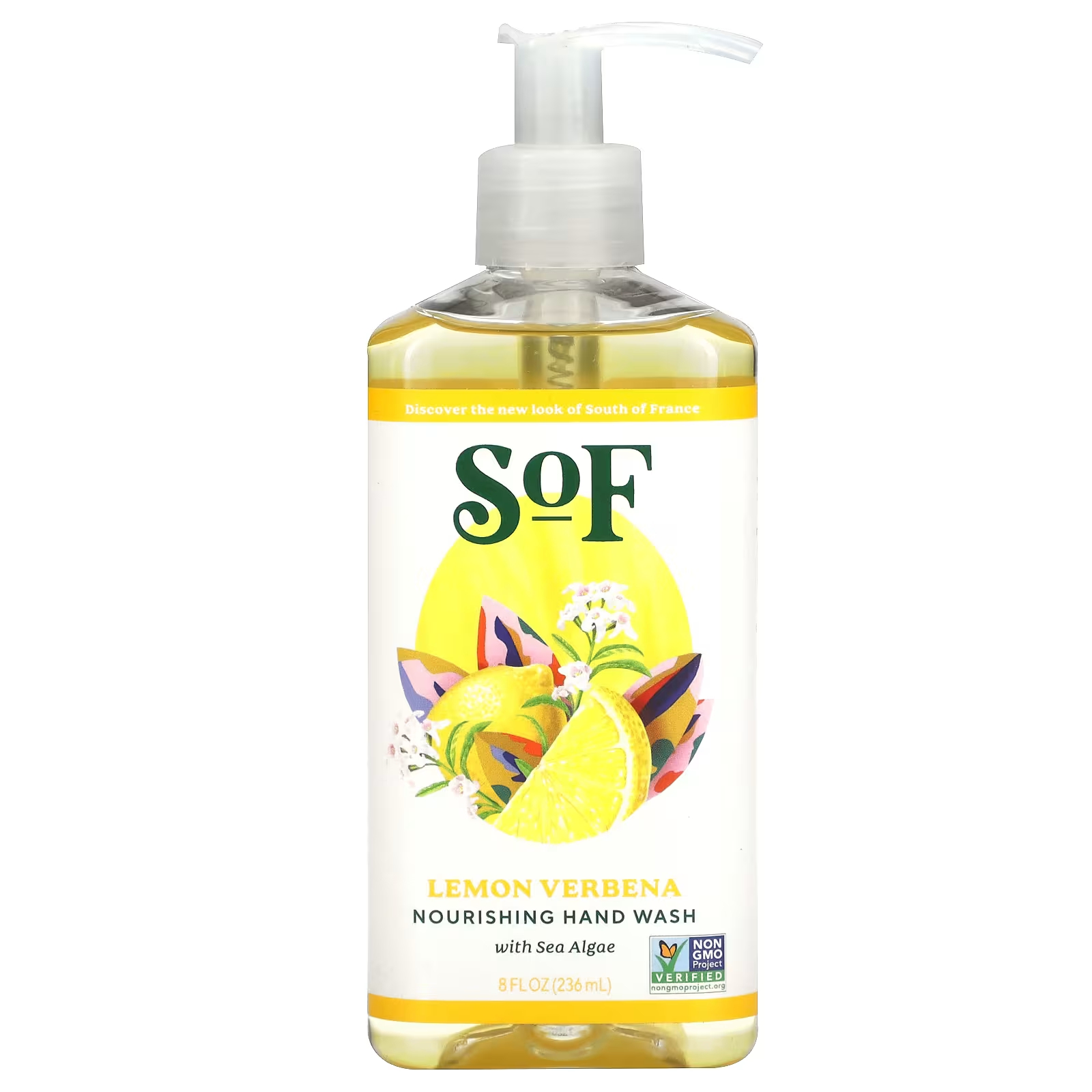 SoF Питательное средство для мытья рук с лимоном и вербеной, 8 жидких унций (236 мл) отшелушивающее средство для мытья рук 350 мл 11 8 жидких унций diptyque
