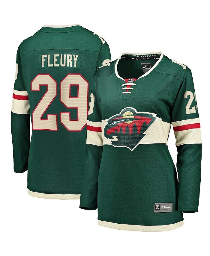 

Женская фирменная зеленая майка игрока Marc-Andre Fleury Minnesota Wild Home Premier Breakaway Player Fanatics, зеленый