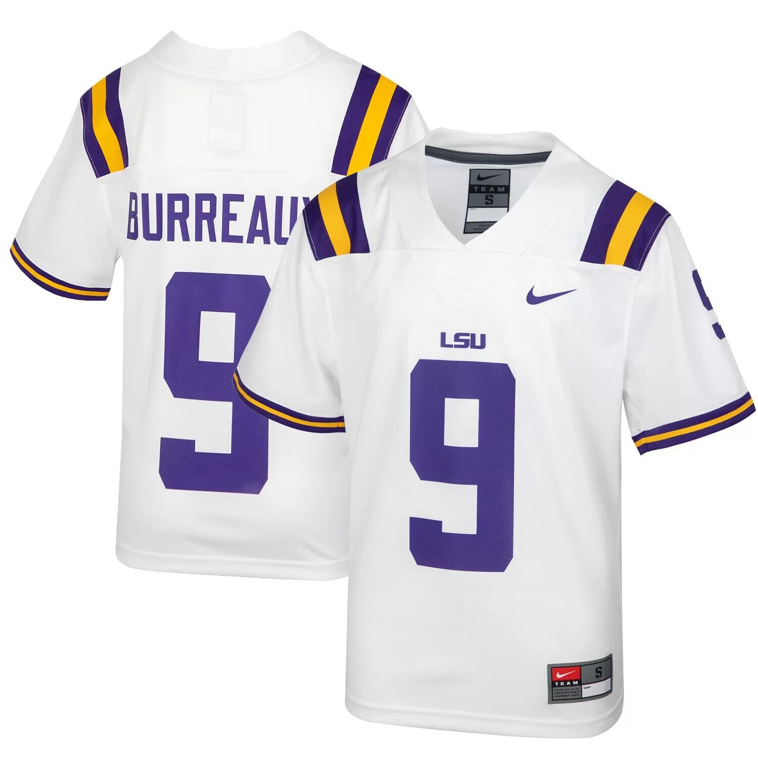 

Реплика молодежного Джерси Nike Joe Burrow White LSU Tigers 2020 NFL Draft Burreaux Nike