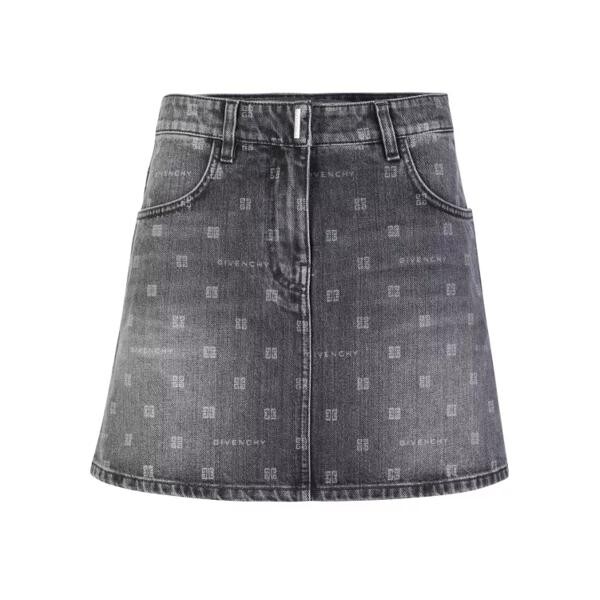 

Джинсы denim skirt with iconic 4g all-over pattern Givenchy, черный