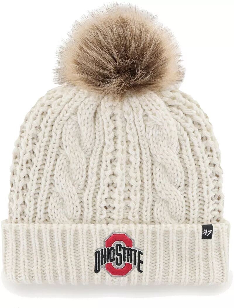 

Женская белая вязаная шапка Meeko с манжетами Ohio State Buckeyes '47