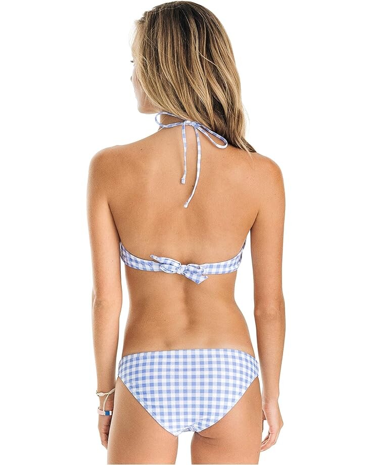 Топ бикини Southern Tide Sand City Gingham Bandeau Bikini Top, цвет Sail Blue топ бикини beach house summer gingham christa wrap bikini top цвет beach blue