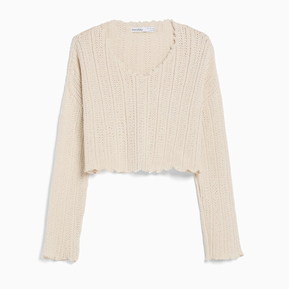 

Свитер Bershka Rustic, кремовый