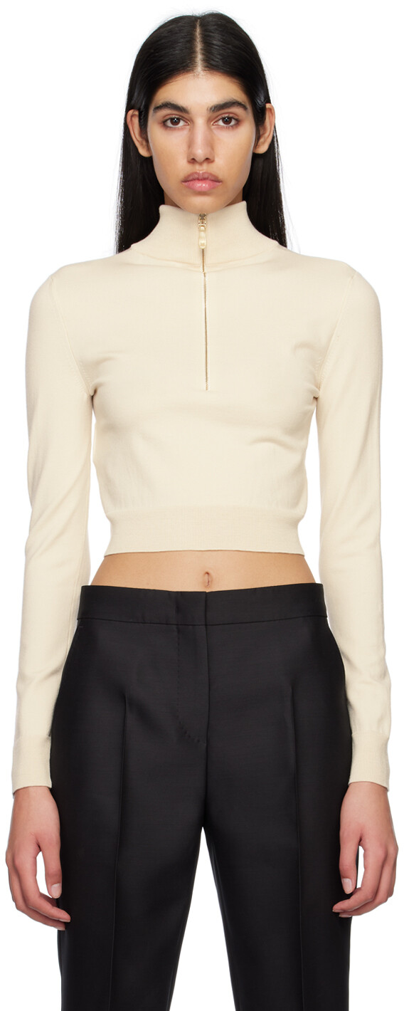 

Водолазка Off-White с молнией до половины Max Mara, Белый