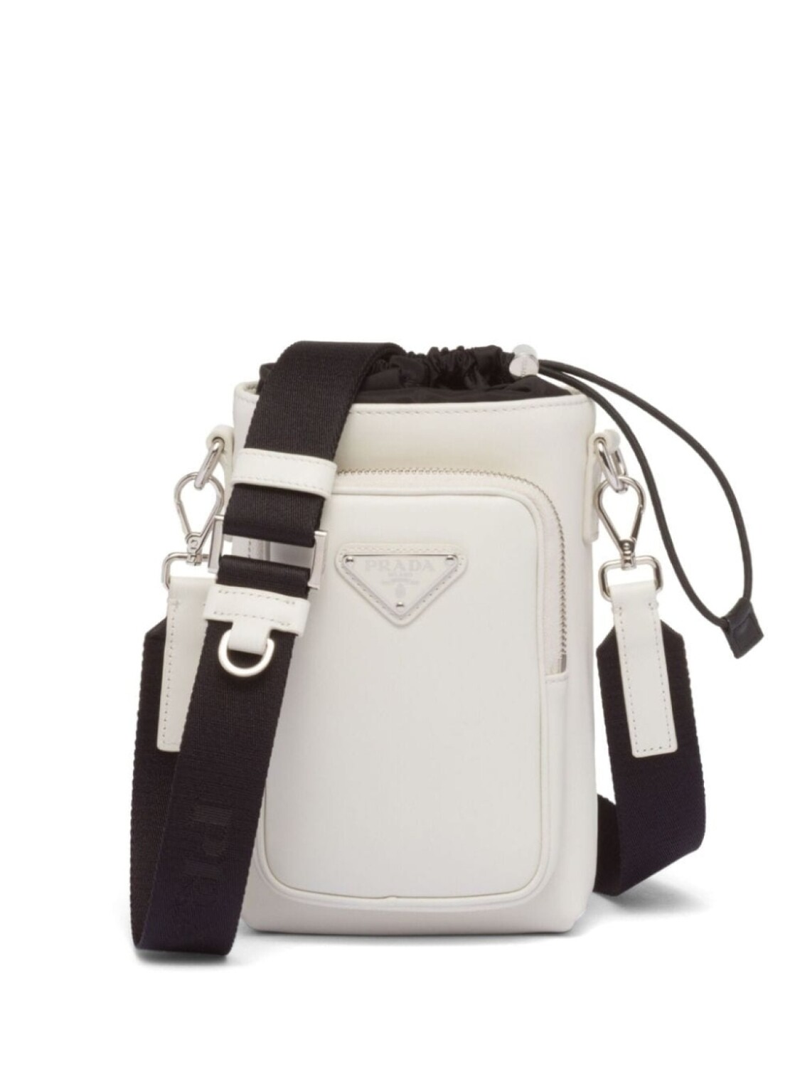 

Prada enamel-logo leather smartphone case, белый