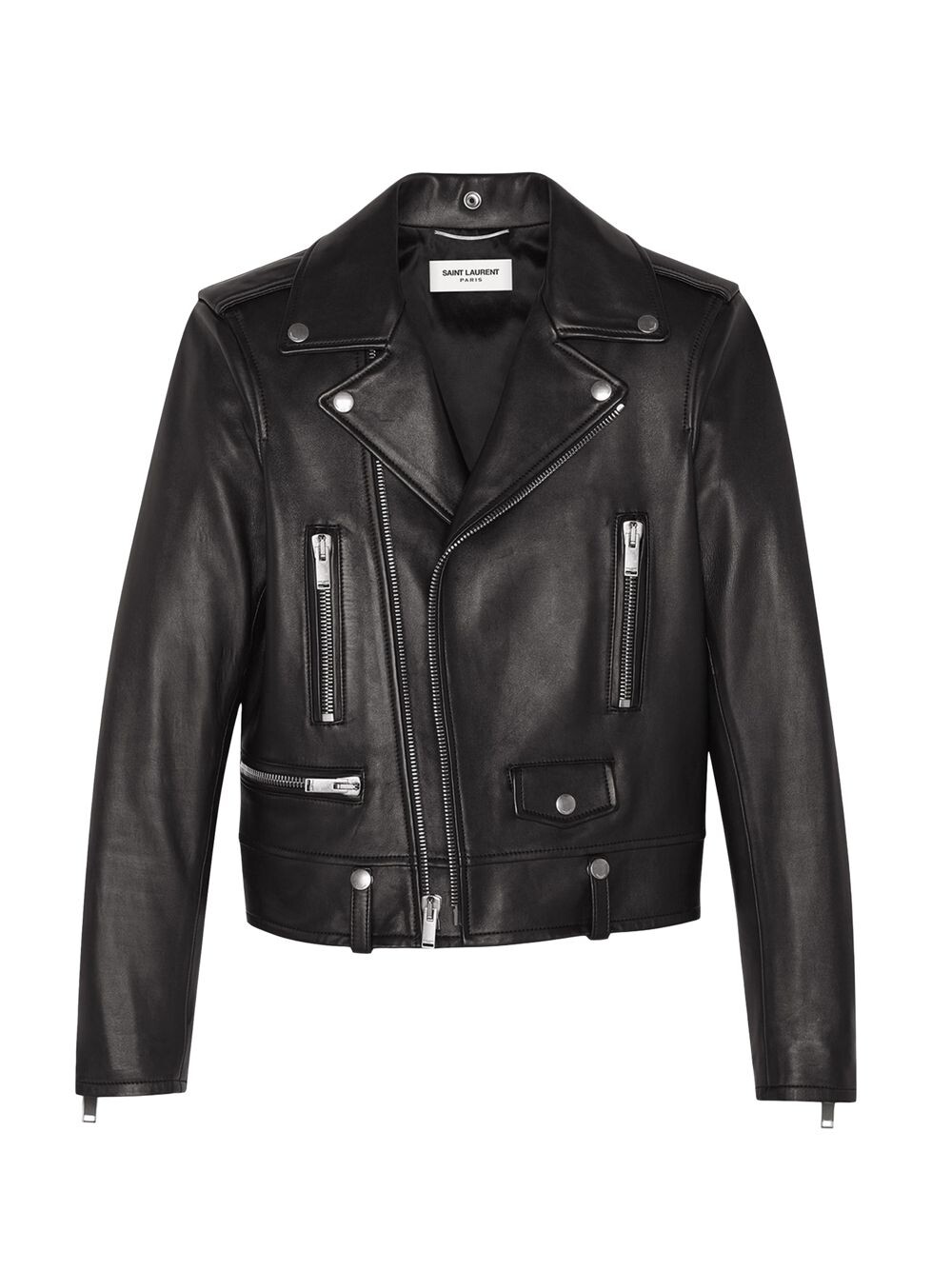 

Мотоциклетная куртка из кожи ягненка Saint Laurent, черный