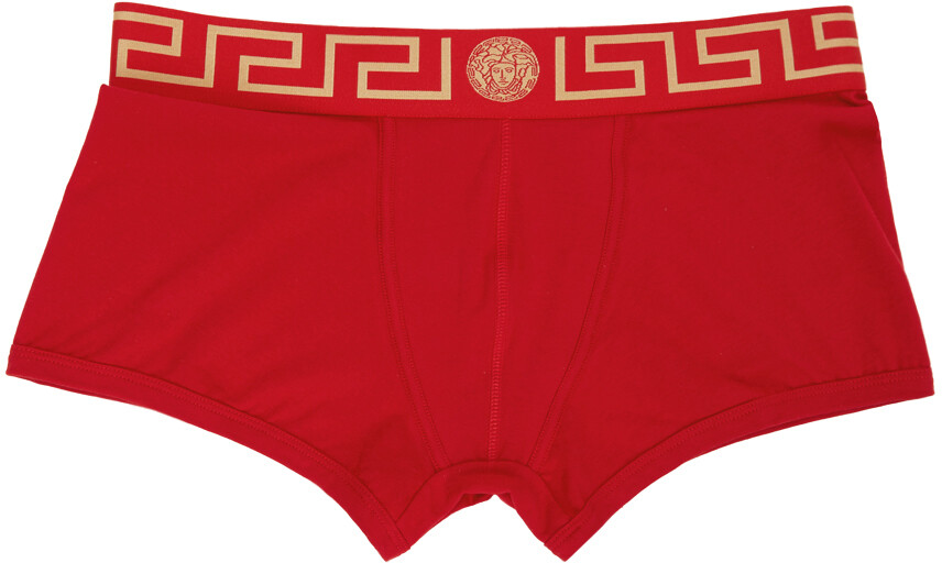 

Красные трусы-боксеры с каймой Greca Versace Underwear