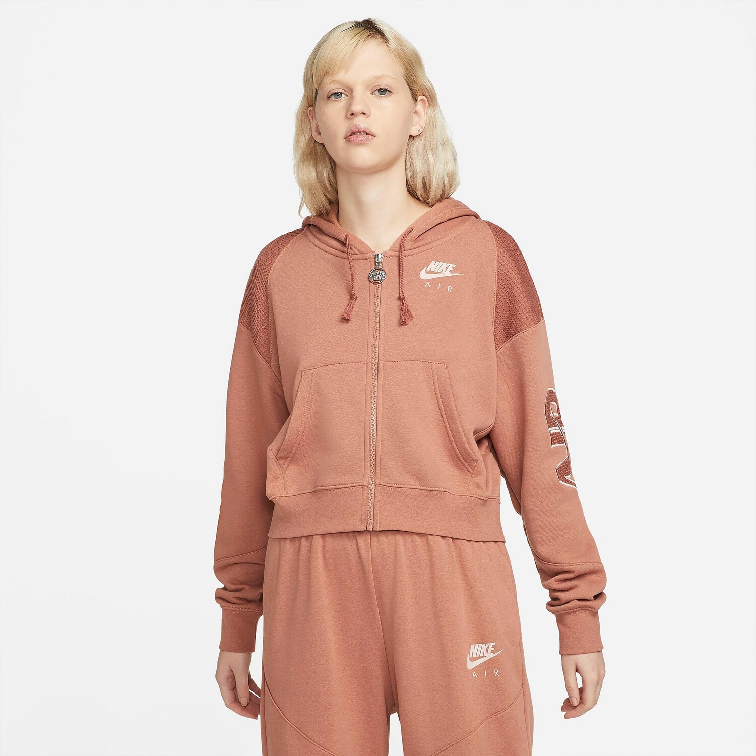 

Женская худи Nike Sportswear Air Fleece с молнией во всю длину, коричневый