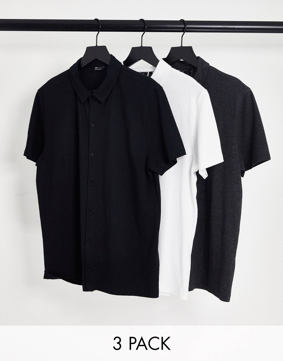 

Разноцветная рубашка из джерси с тремя пуговицами ASOS DESIGN