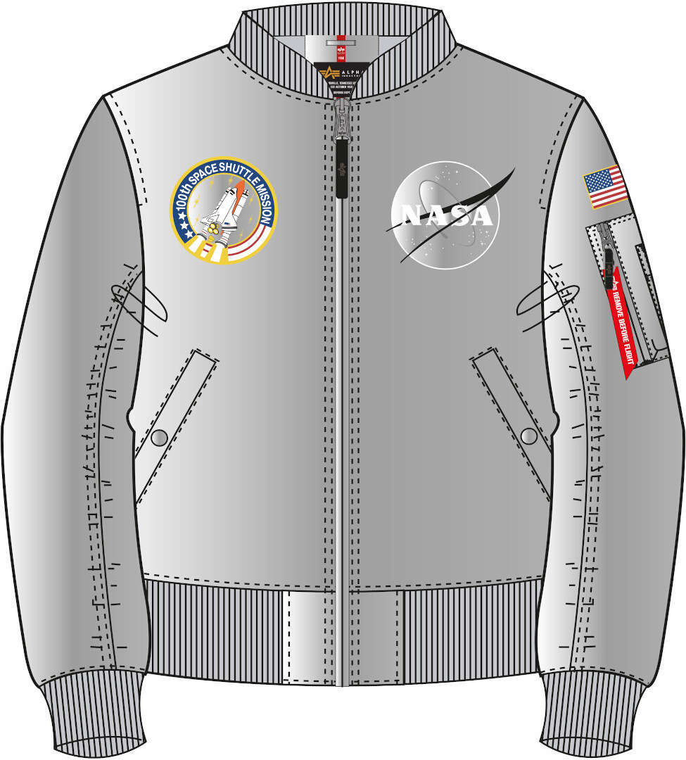 Куртка Alpha Industries MA-1 NASA Reflective, серебристая