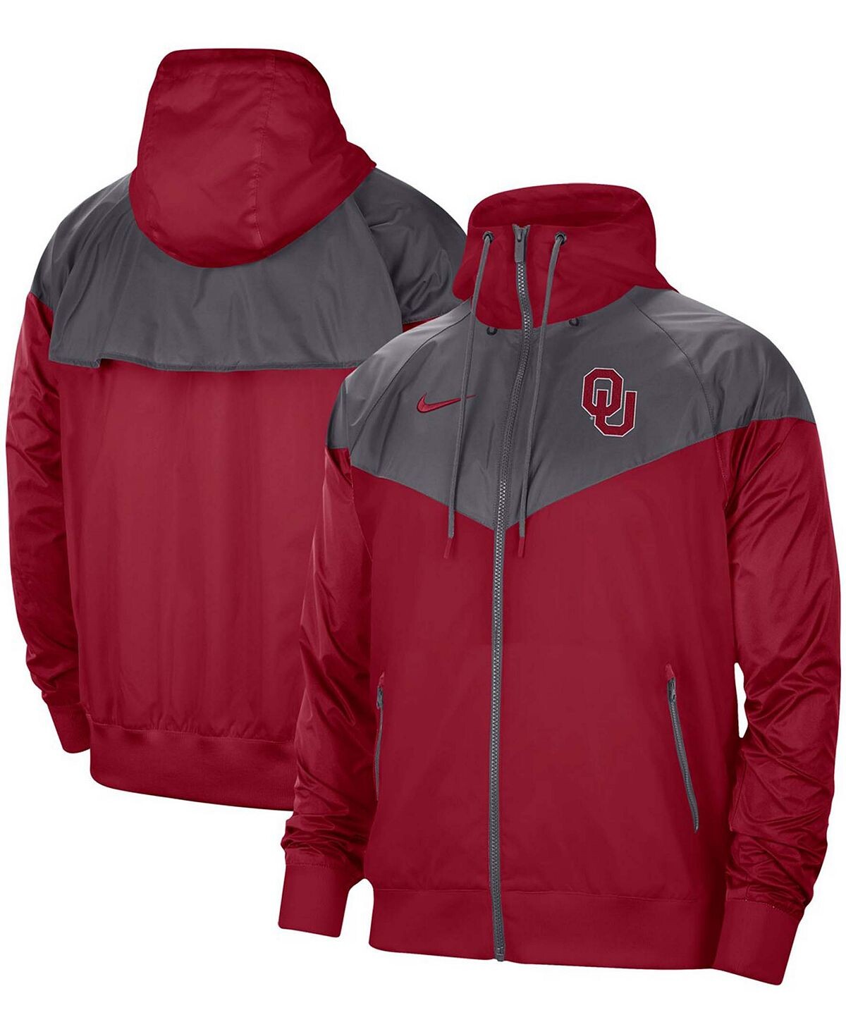 Мужская куртка oklahoma sooners windrunner с молнией во всю длину Nike