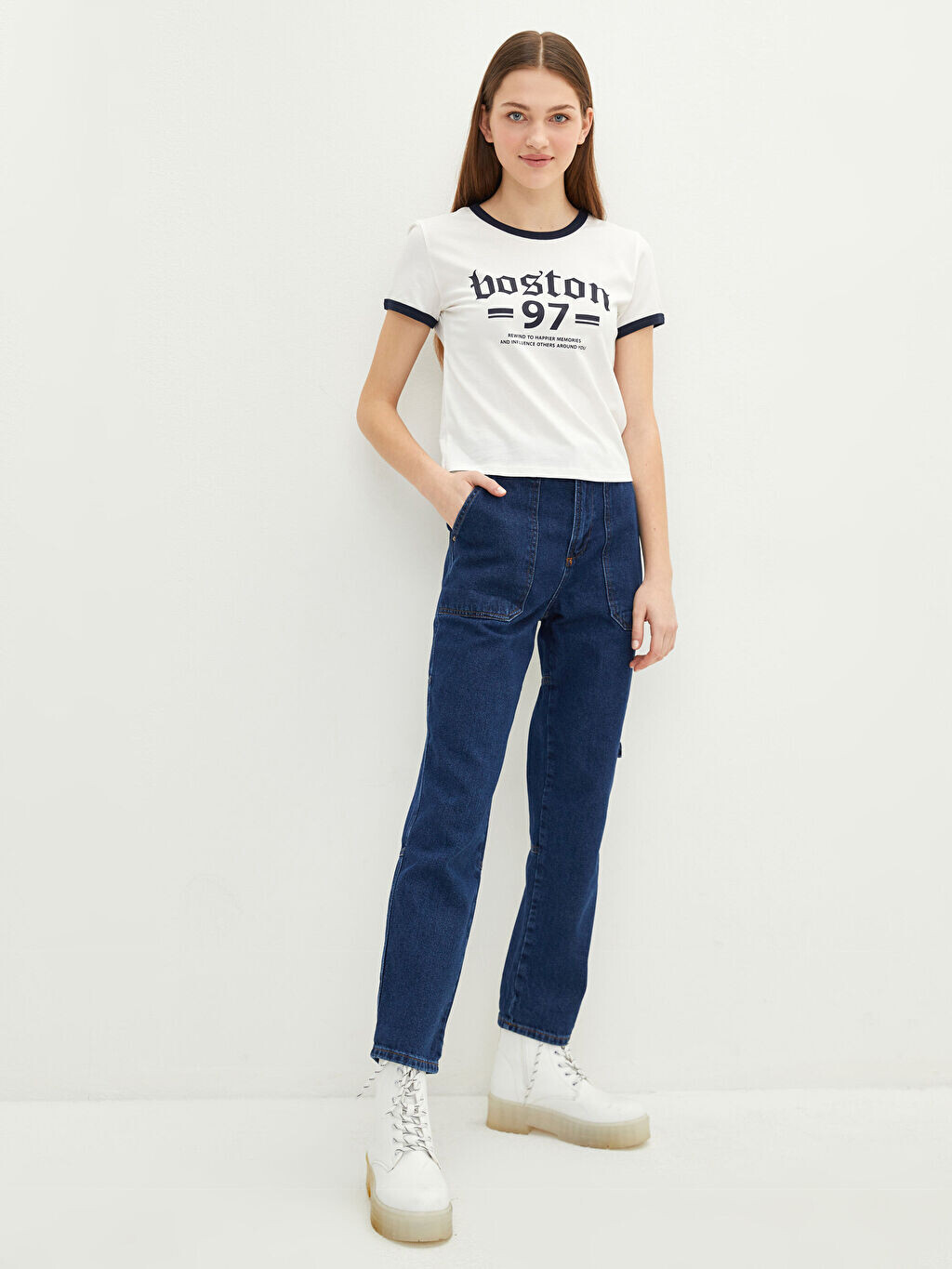 

Женские джинсы Rodeo прямого кроя с высокой талией и карманами LCW Jeans