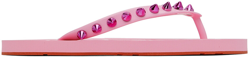

Розовые шлепанцы Loubi Christian Louboutin