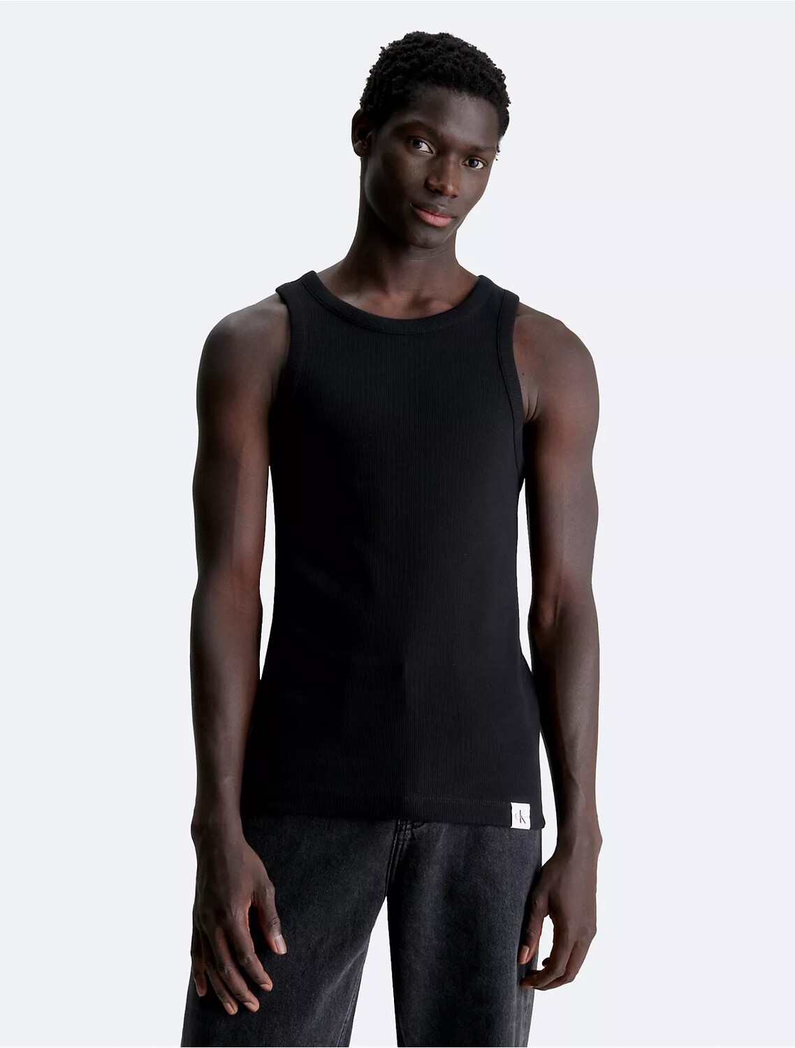 

Майка Calvin Klein Ribbed Racerback Tank, черный
