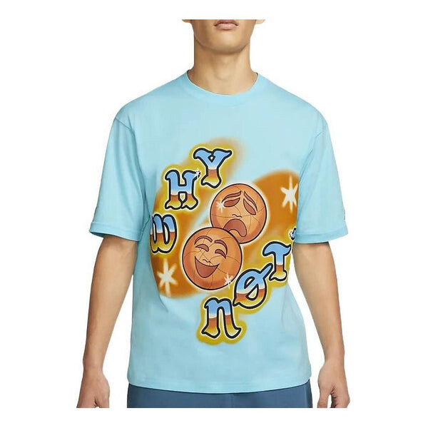 

Футболка Air Jordan 'why Not' Round Neck Cotton Printing Short Sleeve Pink Blue, Синий