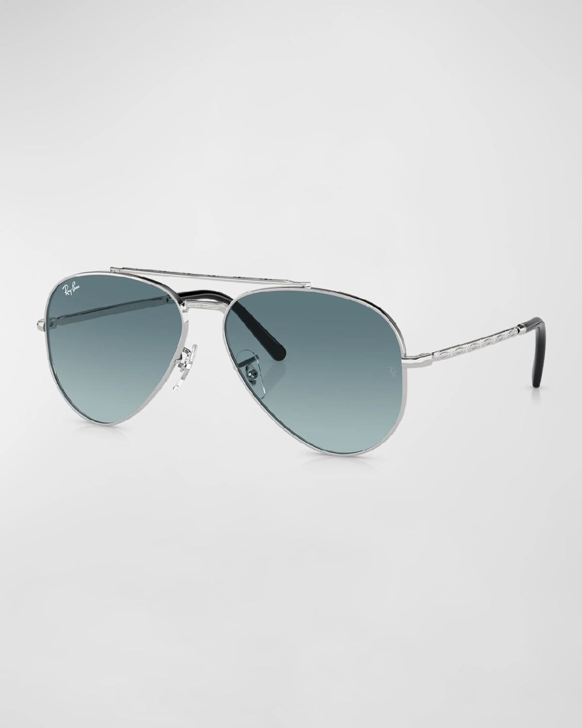 

Солнцезащитные очки-авиаторы с градиентом из металла и кристаллов Ray-Ban, серебряный