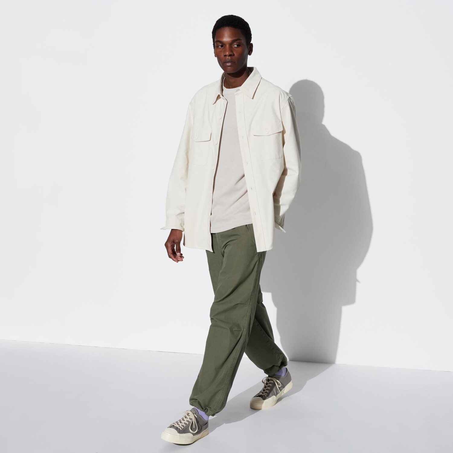 

Брюки-парашюты UNIQLO, оливковый, Зеленый