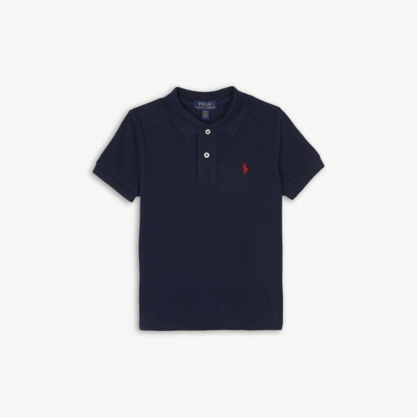 

Хлопковая рубашка-поло с вышитым логотипом для 2–14 лет Polo Ralph Lauren, синий