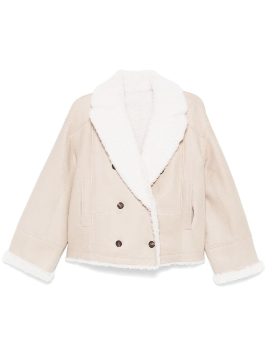 

Brunello Cucinelli двусторонняя куртка из овчины, нейтральный цвет