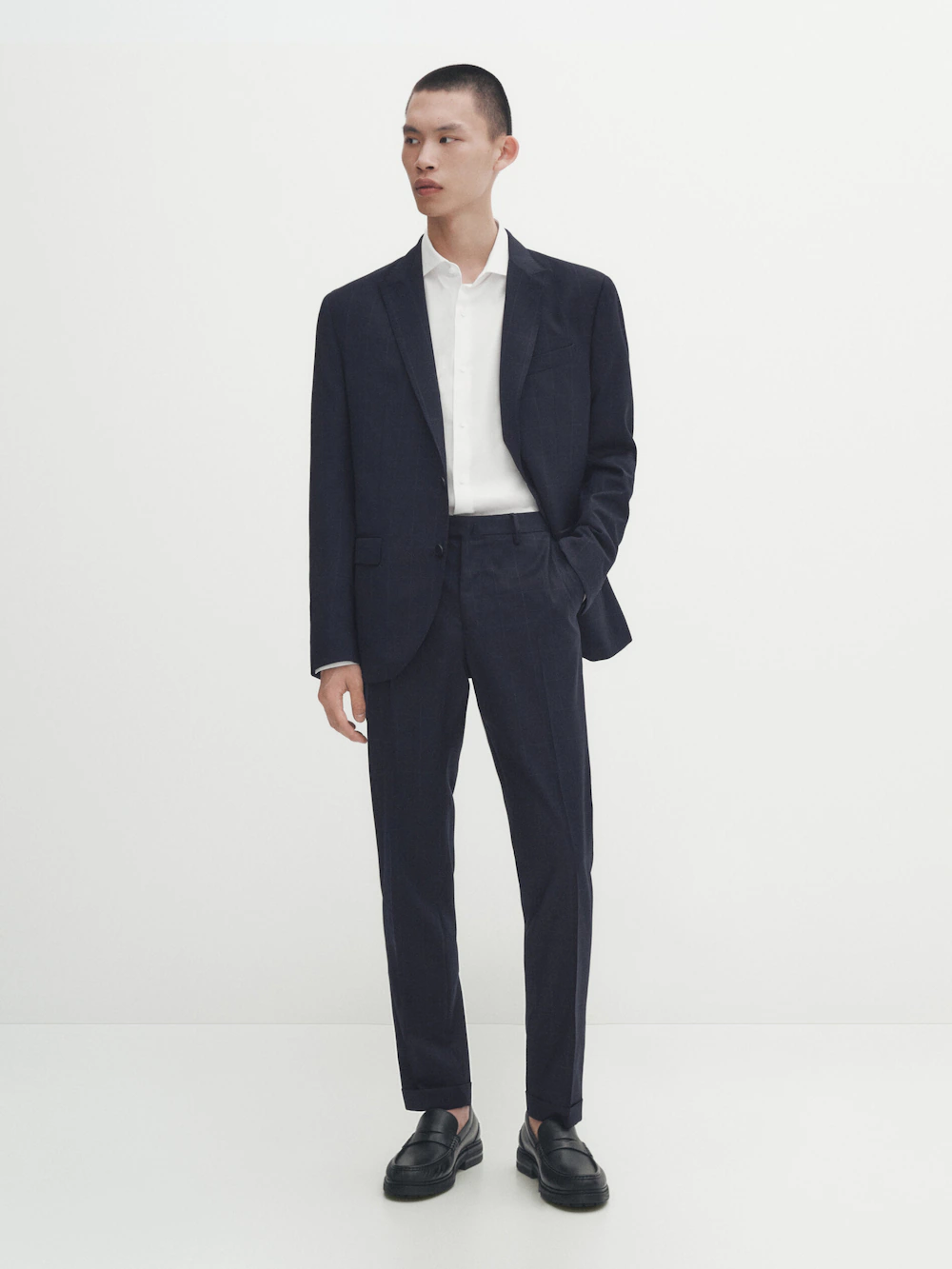 

Рубашка облегающего кроя easy iron Massimo Dutti, белый