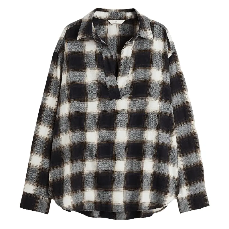 

Блузка H&M Flannel, черный в клетку