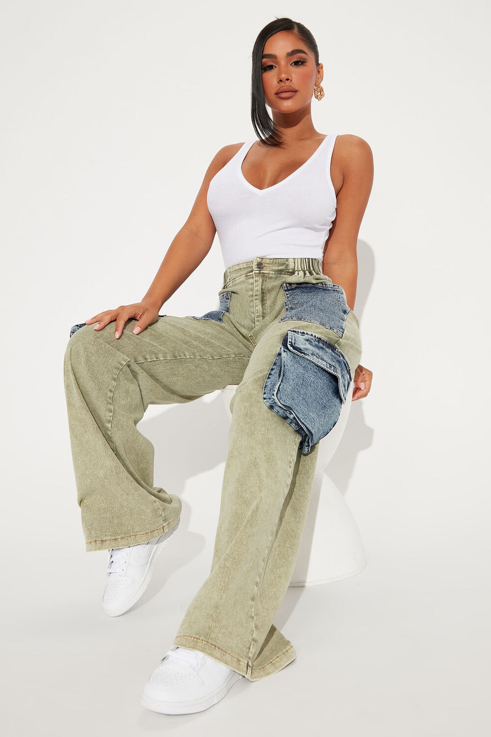 

Джинсы Fashion Nova LP7315BFN, оливковый
