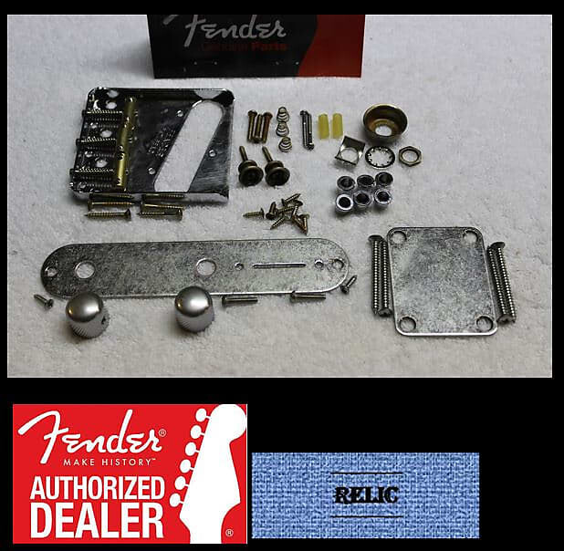 

FENDER Relic Aged American Telecaster Chrome Body Hardware Set Vintage USA Tele 099-0806-100